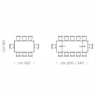 Tavolinë e zgjerueshme deri në 300 cm në Fenix dhe çelik Prodhuar në Itali - Settimmio Viadurini