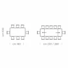 Tavolinë e zgjerueshme deri në 300 cm në Fenix dhe çelik Prodhuar në Itali - Settimmio Viadurini
