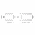 Tavolinë e zgjerueshme deri në 300 cm nga druri dhe çeliku Prodhuar në Itali - Settimmio Viadurini