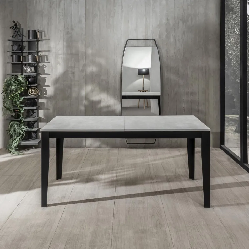 Tavolinë e zgjatur deri në 316 cm në Bazë Melamine dhe Metalike - Temjan Viadurini