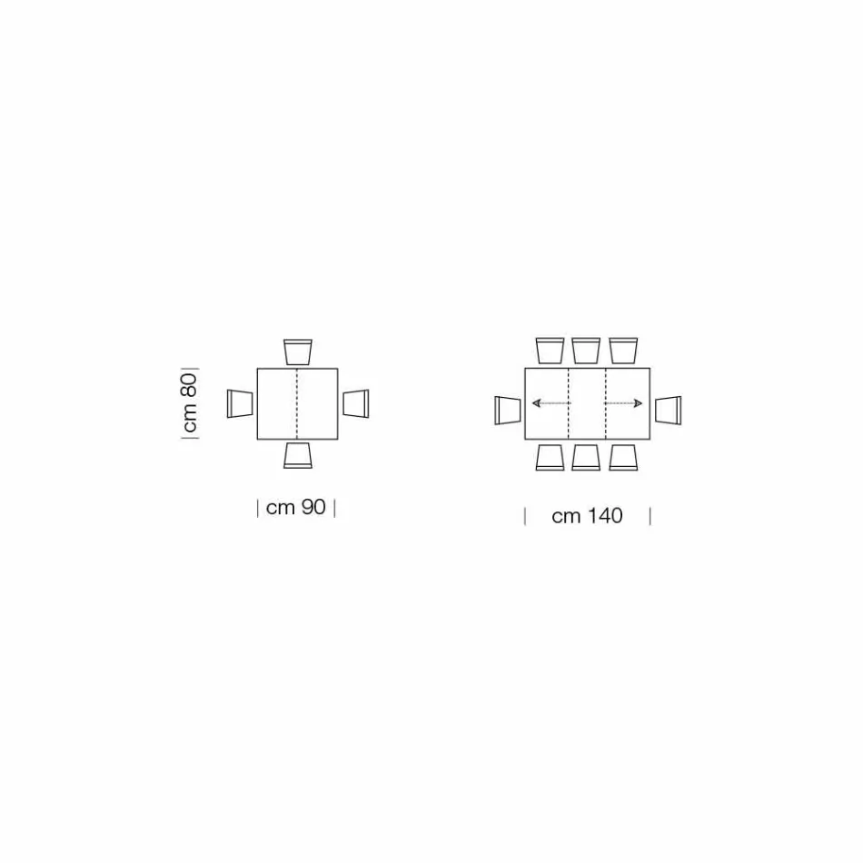 Tavolinë e zgjerueshme deri në 470 cm në Dru me rimeso të prodhuar në Itali – Gordito Viadurini