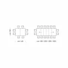 Tavolinë e zgjerueshme deri në 470 cm në Dru me rimeso të prodhuar në Itali – Gordito Viadurini