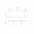 Tavolinë e zgjatur në rimeso lisi me këmbë qelqi Nico Viadurini