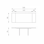 Tavolinë e zgjatur në rimeso lisi me këmbë qelqi Nico Viadurini