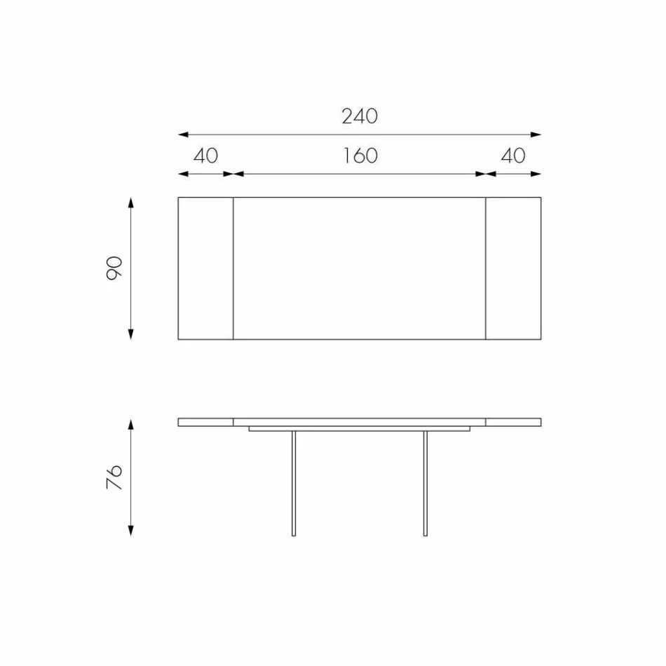 Tavolinë e zgjatur në rimeso lisi me këmbë qelqi Nico Viadurini