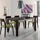 Tavolinë e zgjatur në dru hirit me shirita anësore të pikturuara gri - Ketla Viadurini