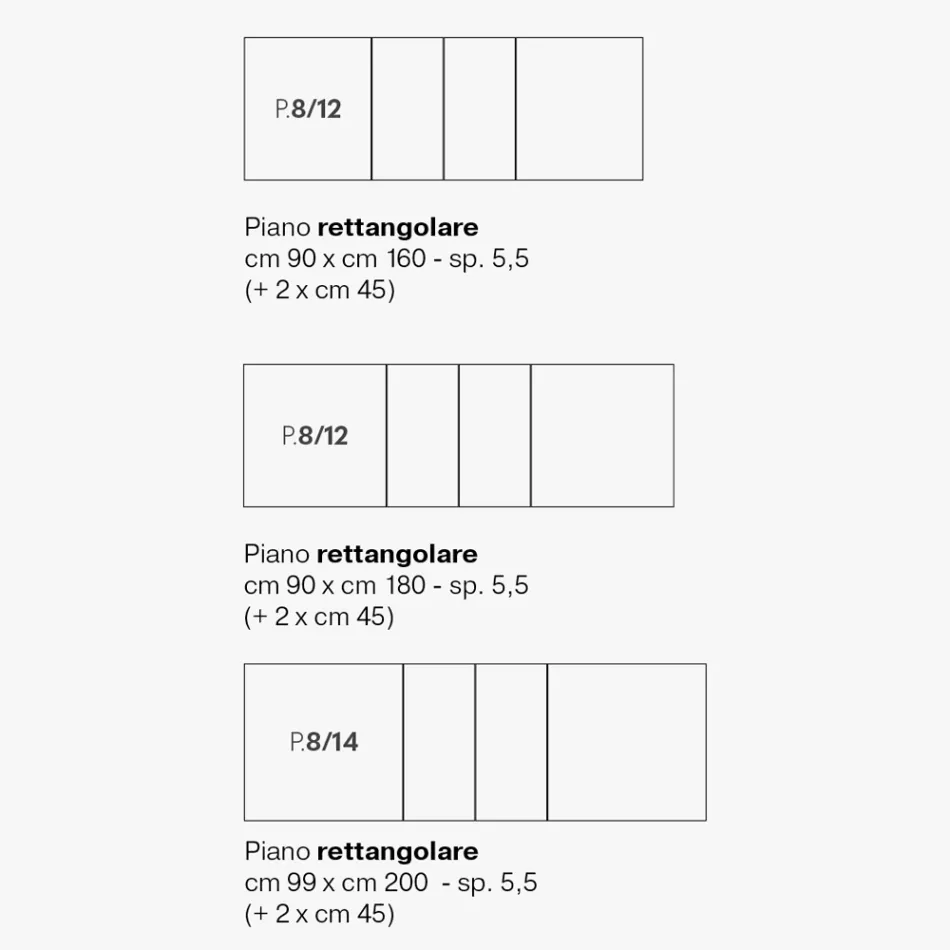 Tavolinë melamine e zgjerueshme në 2 dekorime të ndryshme Prodhuar në Itali - Tecna Viadurini