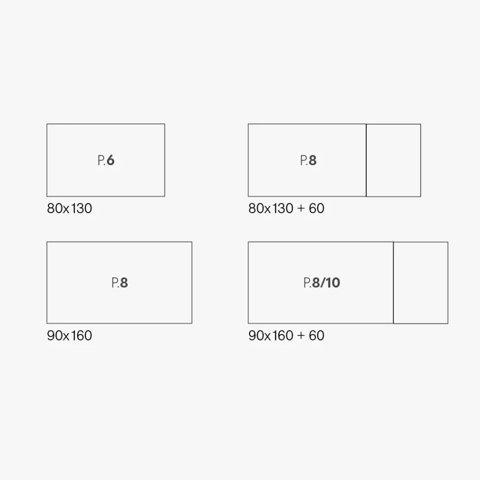 Tabela Melamine e Zgjatshme e Përfundimeve të ndryshme Made in Italy - Lily Viadurini