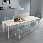 Tavoline e zgjatur ne baze qeramike qelqi dhe metali ne perfundime te ndryshme - Ariel Viadurini