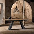 Tavolinë moderne e zgjatshme anësore në dru lisi të bërë në Itali, Zerba