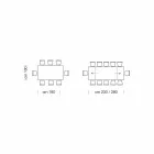 Tavolinë moderne me 14 vende të zgjerueshme me majë të petëzuar Prodhuar në Itali - Ezzellino Viadurini