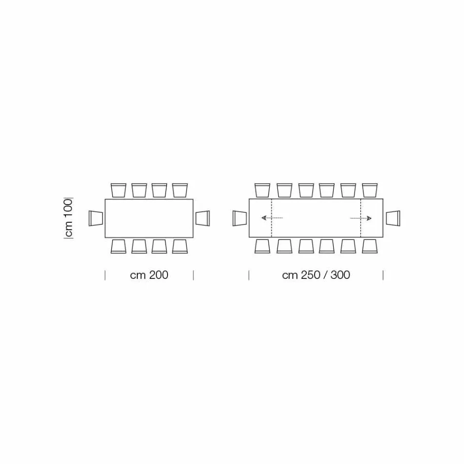 Tavolinë moderne me 14 vende të zgjerueshme me majë të petëzuar Prodhuar në Itali - Ezzellino Viadurini