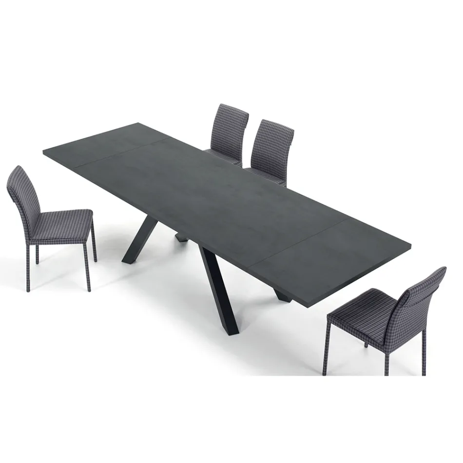 Tavolinë moderne e zgjerueshme me majë prej druri të laminuar Prodhuar në Itali – Settimmio Viadurini