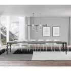 Tavolinë moderne e zgjerueshme me dru melamine dhe nëntokë hekuri - Marella Viadurini