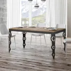 Tavolinë moderne e zgjerueshme me dru melamine dhe nëntokë hekuri - Marella Viadurini