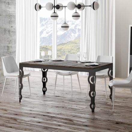 Tavolinë moderne e zgjerueshme me dru melamine dhe nëntokë hekuri - Marella Viadurini