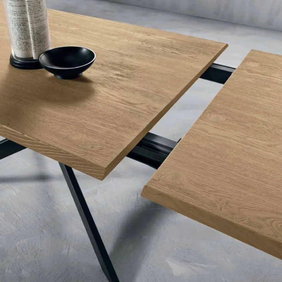 Tabela Moderne e Zgjerueshme në Dru Oak Made in Italy - Oncino Viadurini