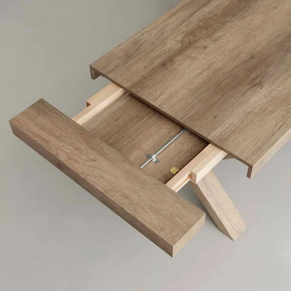 Tabela e zgjerueshme bashkëkohore në melamine dhe MDF Denver Viadurini