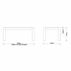 Tabela moderne e shtrirjes në lis të ngurtë, L180 / 280xP100cm, Jakob Viadurini