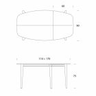 Tavolinë Ngrënieje e Zgjerueshme në Dru të Fasetuar deri në 170 cm - Nutello Viadurini