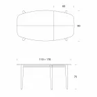 Tavolinë Ngrënieje e Zgjerueshme në Dru të Fasetuar deri në 170 cm - Nutello Viadurini