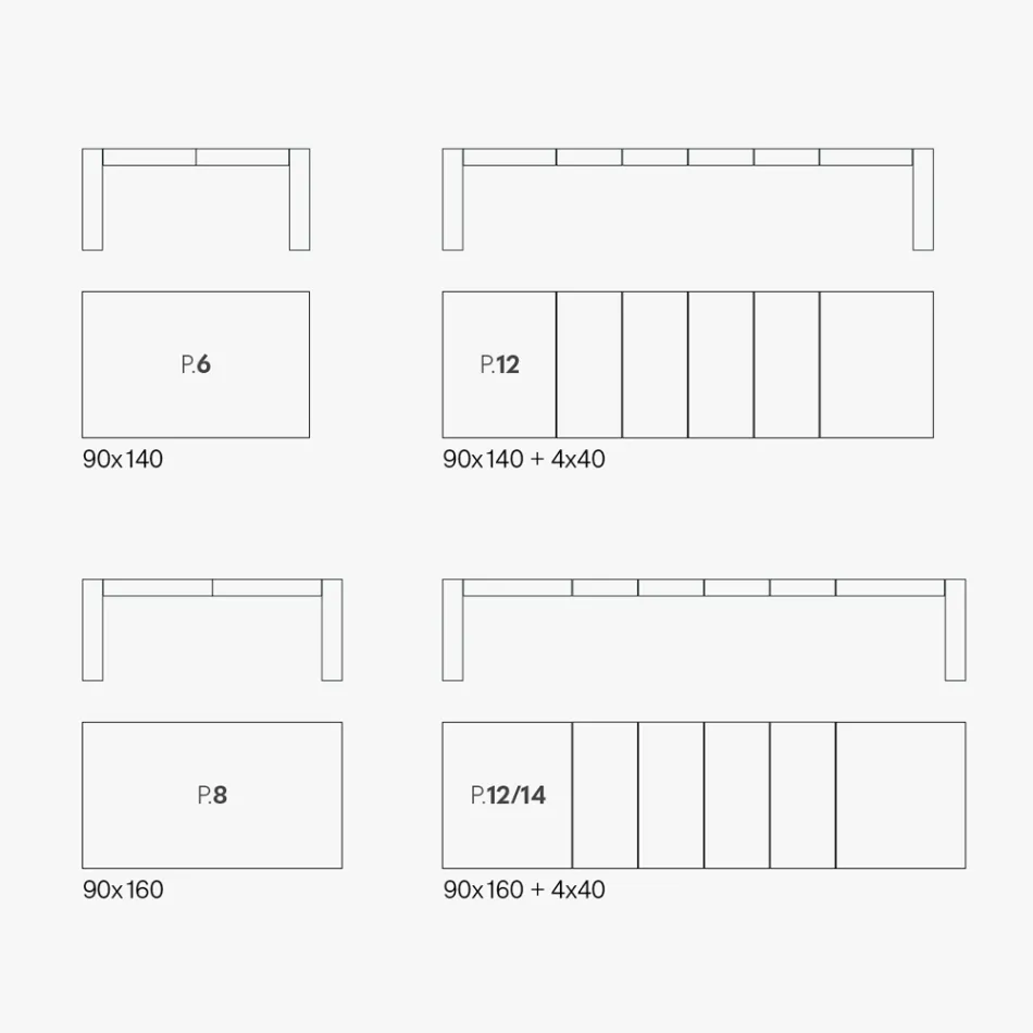 Tavolinë e Zgjatshme E bërë nga Melamine e Palosshme Prodhuar në Itali - Oky Viadurini