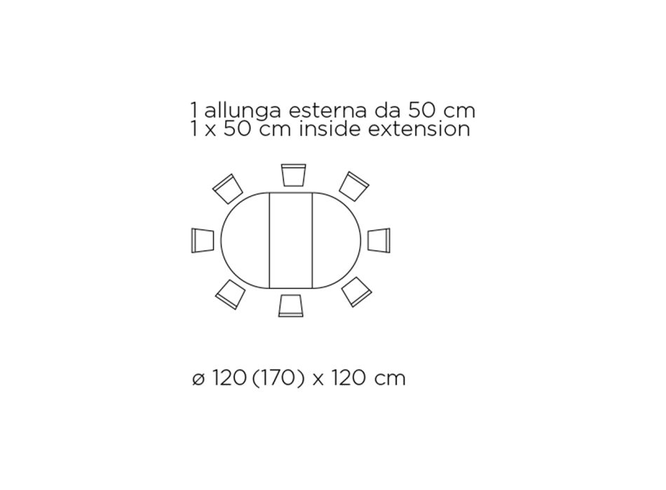 Tavolinë e Rrumbullakët e Rrumbullakët e Rrumbullakët e Dhomës së Ndenjes në Laminat Prodhuar në Itali - Dollarë Viadurini