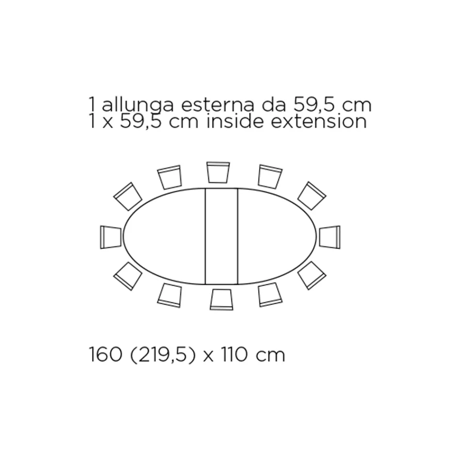 Tavolinë e Rrumbullakët e Rrumbullakët e Rrumbullakët e Dhomës së Ndenjes në Laminat Prodhuar në Itali - Dollarë Viadurini