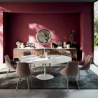 Tavolinë e Rrumbullakët e Rrumbullakët e Rrumbullakët e Dhomës së Ndenjes në Laminat Prodhuar në Itali - Dollarë Viadurini