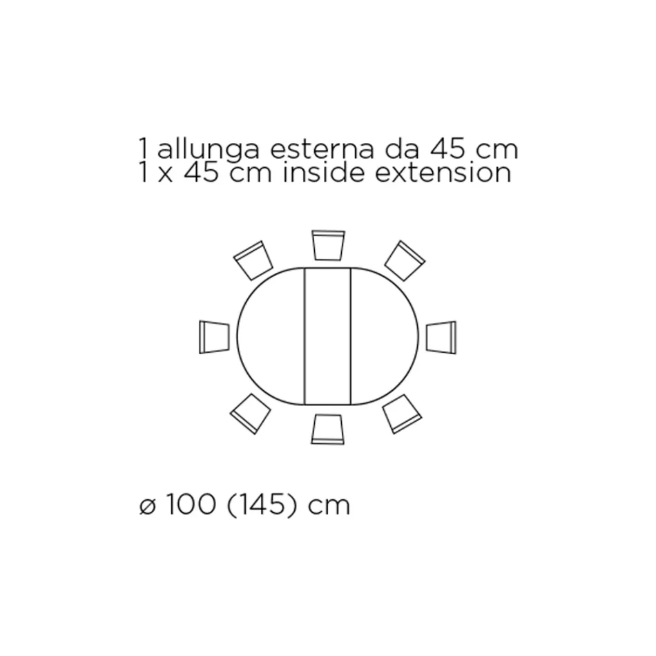 Tavolinë e Rrumbullakët e Rrumbullakët e Rrumbullakët e Dhomës së Ndenjes në Laminat Prodhuar në Itali - Dollarë Viadurini