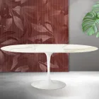 Tavolinë e Zgjerueshme Saarinen Tulip L 74 cm në ngjyrë Florim Calacatta Gold Matt Qeramikë - Scarlet Viadurini
