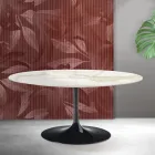 Tavolinë e Zgjerueshme Saarinen Tulip L 74 cm në ngjyrë Florim Calacatta Gold Matt Qeramikë - Scarlet Viadurini