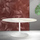 Tavolinë e Zgjerueshme Saarinen Tulip L 74 cm në ngjyrë Florim Calacatta Gold Matt Qeramikë - Scarlet Viadurini