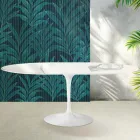 Tavolinë e Zgjerueshme Saarinen Tulip me Lartësi 74 cm në Qeramikë Statuario Florim me Shkëlqim - Scarlet Viadurini