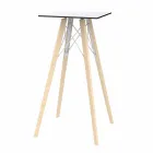 Dizajn Sheshi Tavolinë e Lartë në Dru dhe Hpl, 4 Copë - Faz Wood nga Vondom Viadurini