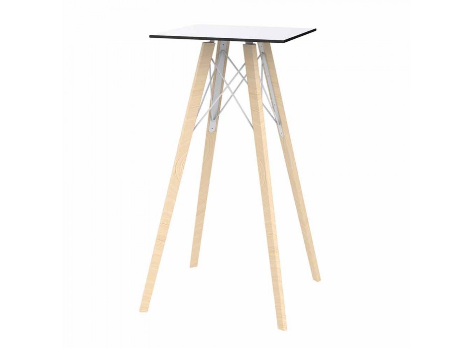 Dizajn Sheshi Tavolinë e Lartë në Dru dhe Hpl, 4 Copë - Faz Wood nga Vondom Viadurini