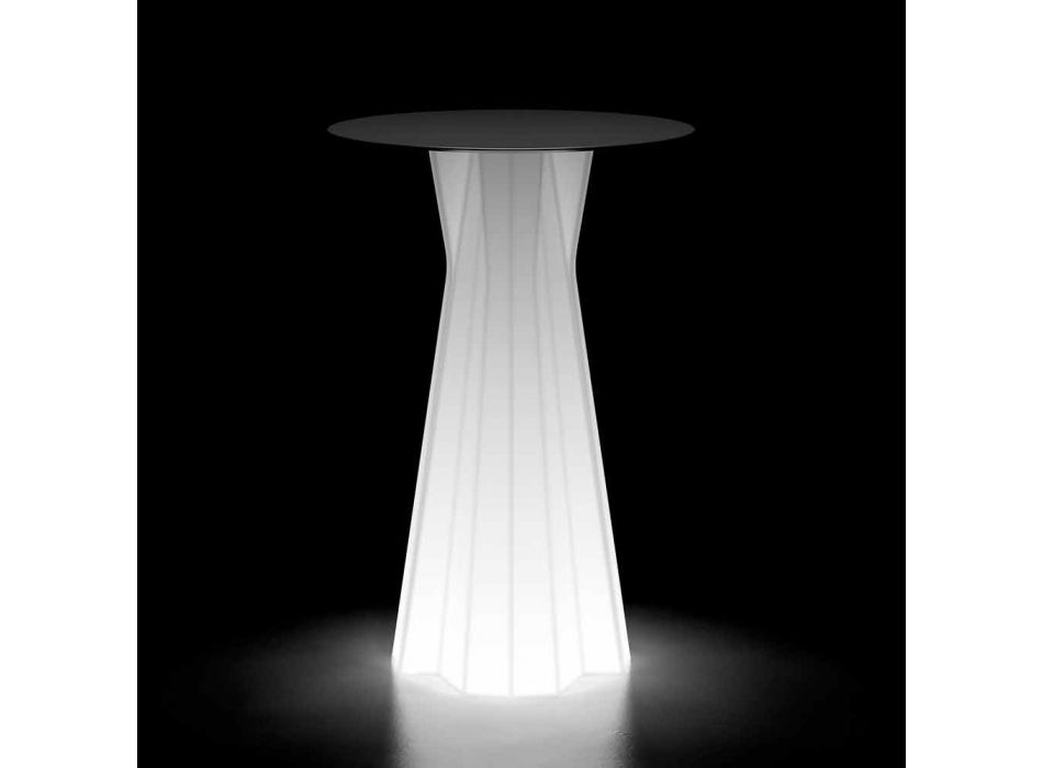 Tavolinë e Lartë e Jashtme me Bazë Ndriçuese dhe Top Hpl Prodhuar në Itali - Tinuccia Viadurini