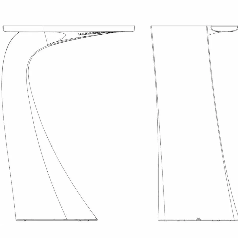 Dizenjoni tryezë të lartë në natyrë H 100 cm, në polietileni, Wing Vondom Viadurini