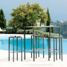 Tavolinë e lartë kopshti në çelik të galvanizuar Prodhuar në Itali - Vesna Viadurini