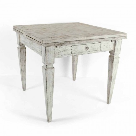 Tabela e zgjatshme artizanale Deri në 170 cm në Dru Prodhuar në Itali - Marsejë Viadurini