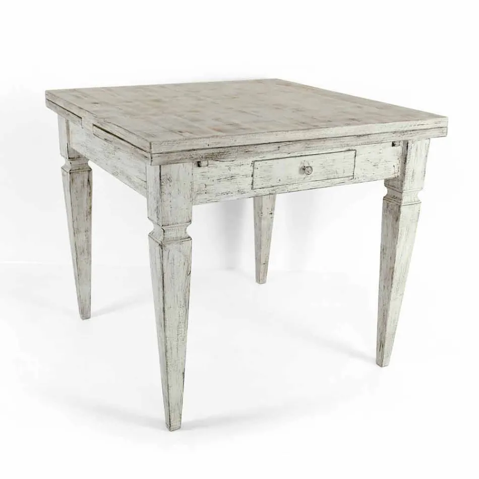 Tabela e zgjatshme artizanale Deri në 170 cm në Dru Prodhuar në Itali - Marsejë Viadurini