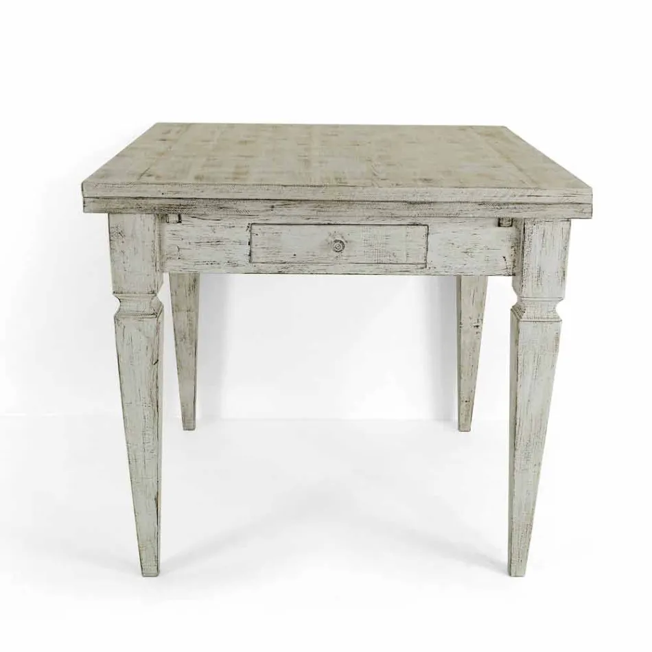 Tabela e zgjatshme artizanale Deri në 170 cm në Dru Prodhuar në Itali - Marsejë Viadurini