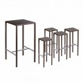 Tabela e Barit me 4 Stool Outdoor në Metal Painted Made në Itali - Fada