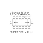 Tavolinë me Extensione të Integruara dhe Bazë çeliku Mink Made in Italy - Dalmatian Viadurini
