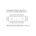 Tavolinë me zgjatime të brendshme dhe buzë të palosshme në laminat Made in Italy - Gordito Viadurini