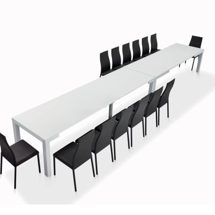Tavolinë me zgjatime të brendshme dhe buzë të palosshme në laminat Made in Italy - Gordito Viadurini