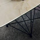 Tavolinë me majë qeramike në formë fuçie dhe bazë çeliku Prodhuar në Itali - Ezzellino Viadurini