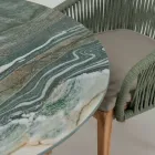 Tavolinë me majë qeramike dhe bazë tik Prodhuar në Itali - Përkrenare Viadurini