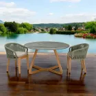 Tavolinë me majë qeramike dhe bazë tik Prodhuar në Itali - Përkrenare Viadurini