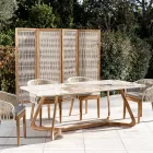 Tavoline me maje qeramike dhe baze te forte tik Made in Italy - Bluze Viadurini